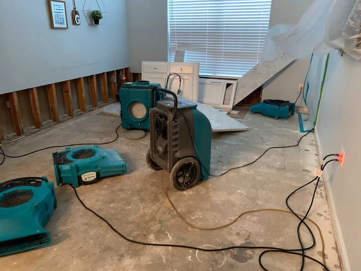 Dehumidifier in flood-cut room for Water Extraction & Removal in Bernardsville